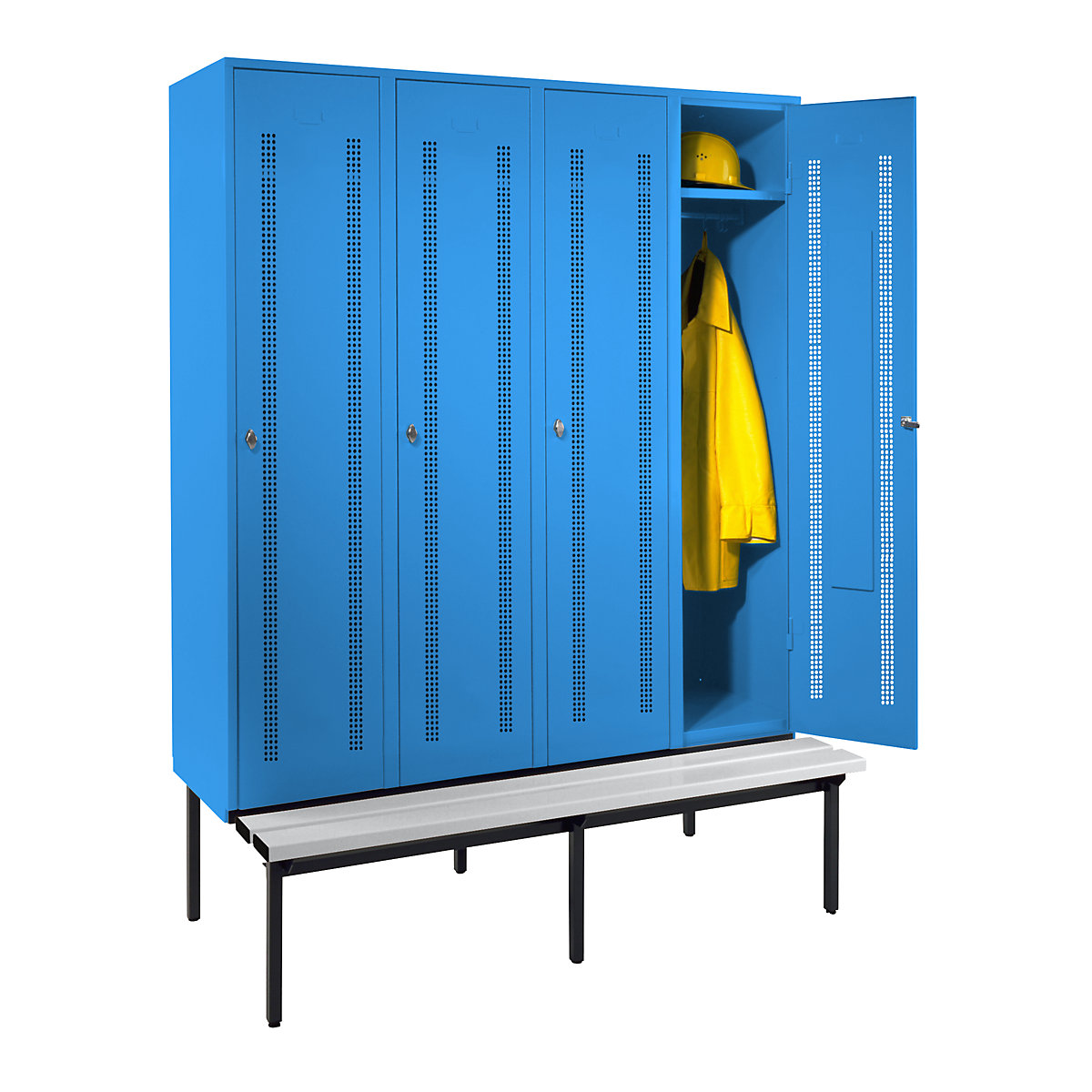 Berlin 1 bench seat clothes locker – Wolf (Product illustration 289)-288