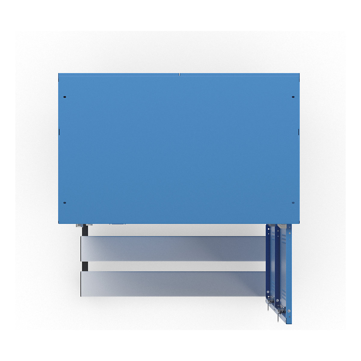 Berlin 1 bench seat double deck clothes locker – Wolf (Product illustration 6)-5