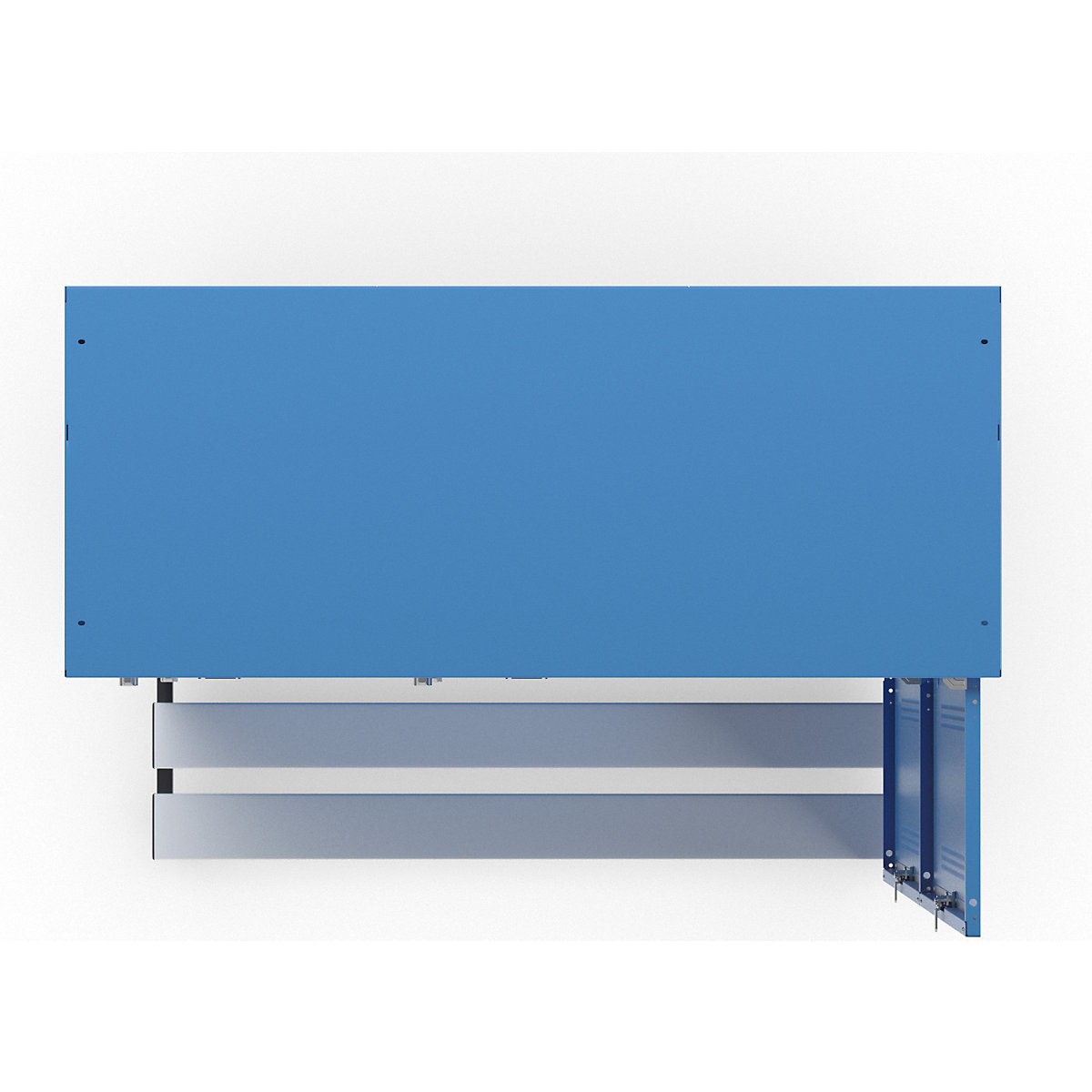 Berlin 1 bench seat double deck clothes locker – Wolf (Product illustration 6)-5