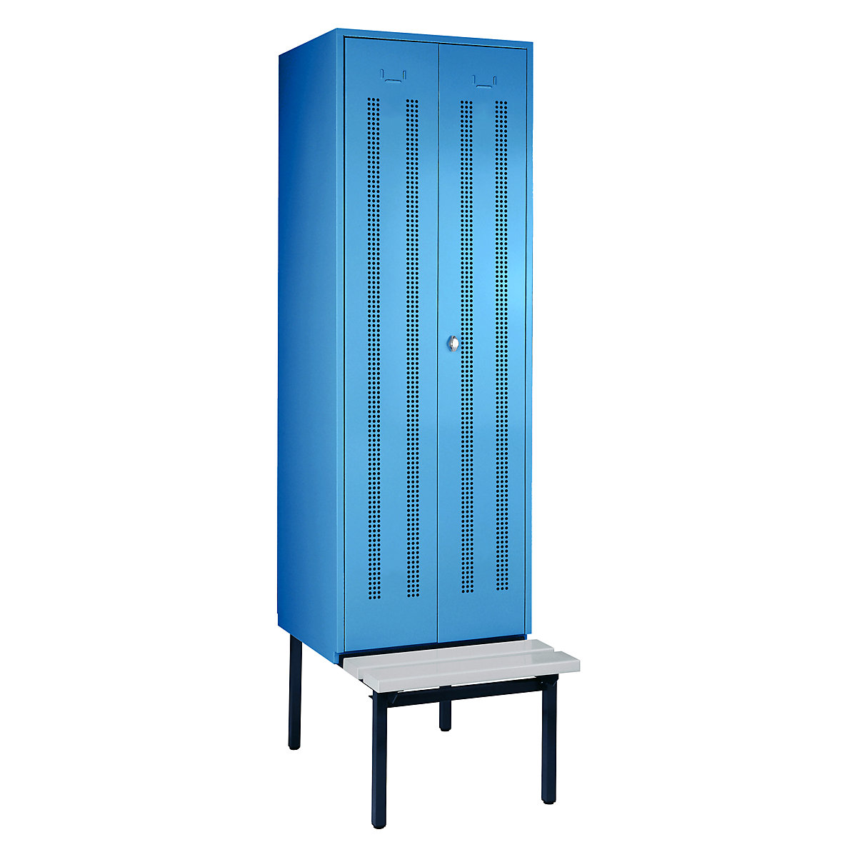 Berlin 1 clean and dirty locker with bench seat – Wolf (Product illustration 2)-1