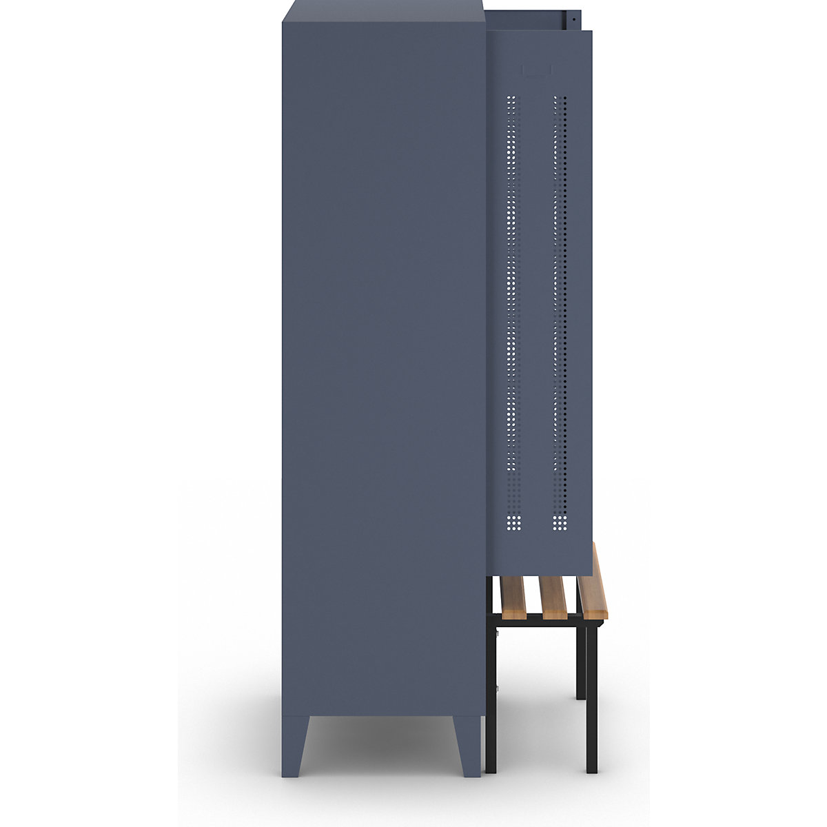 Berlin 1 clean and dirty locker with bench seat – Wolf (Product illustration 3)-2