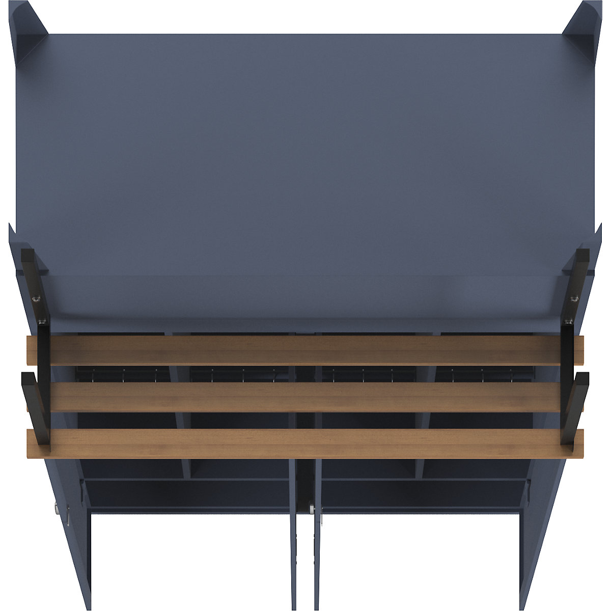 Berlin 1 clean and dirty locker with bench seat – Wolf (Product illustration 6)-5