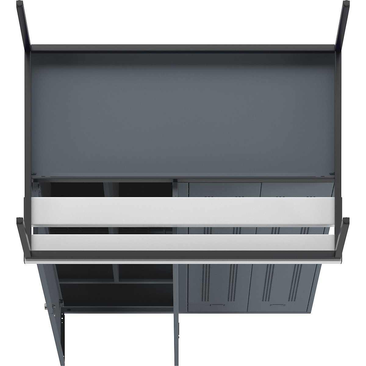 Berlin 1 clean and dirty locker with bench seat – Wolf (Product illustration 7)-6