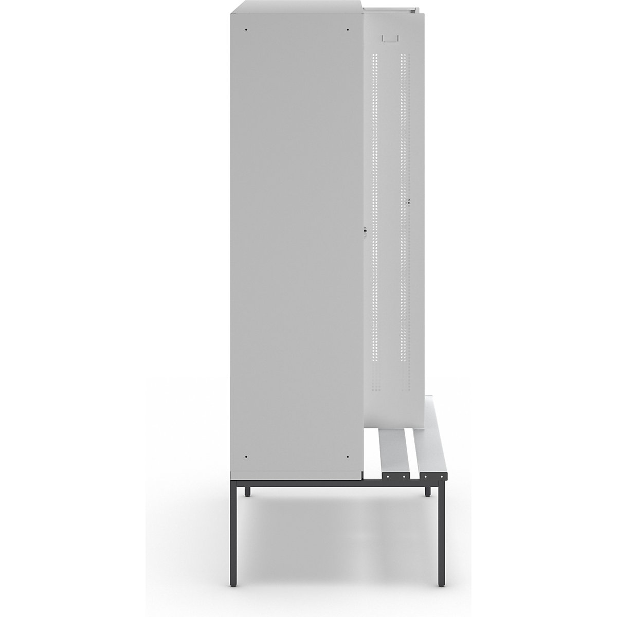 Berlin 1 clean and dirty locker with bench seat – Wolf (Product illustration 4)-3