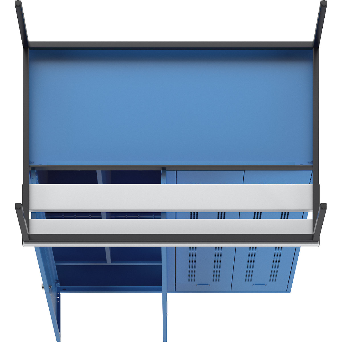 Berlin 1 clean and dirty locker with bench seat – Wolf (Product illustration 7)-6