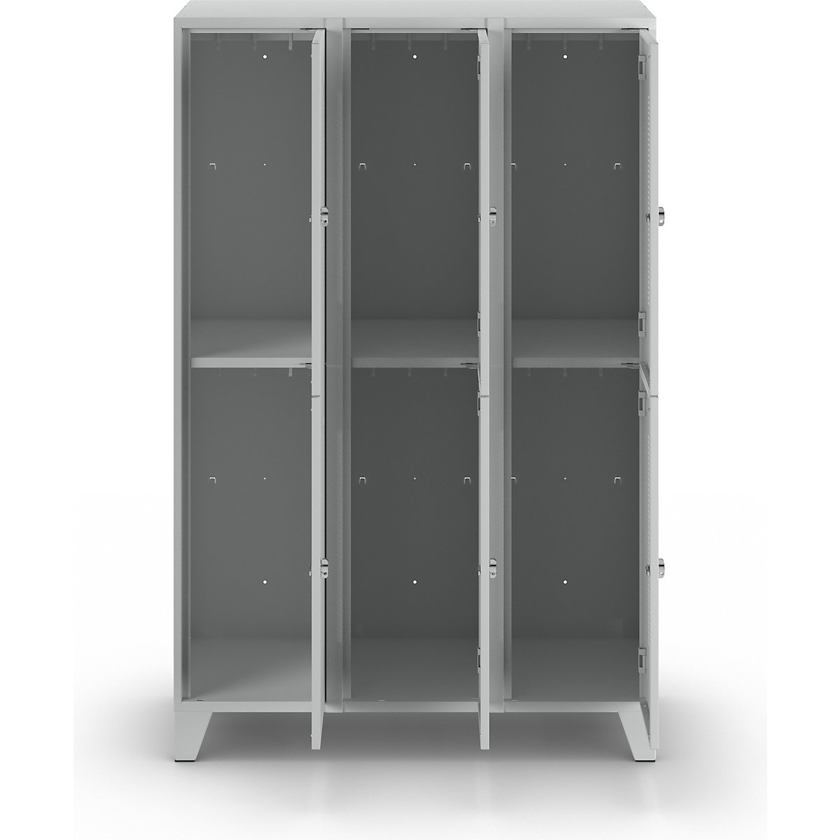 Berlin 1 double deck clothes locker – Wolf (Product illustration 4)-3