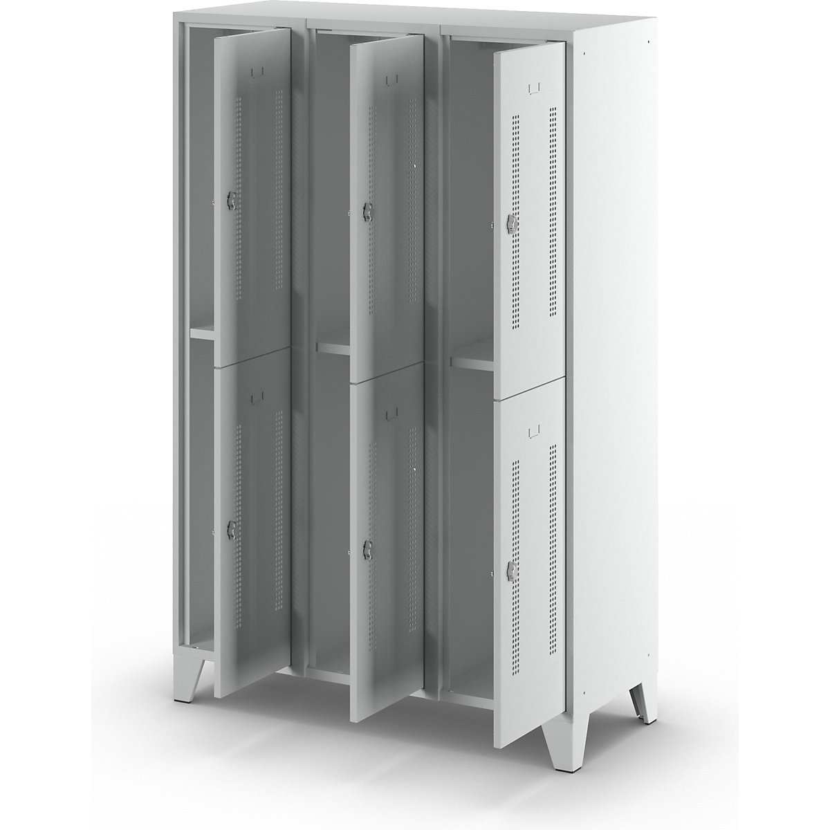 Berlin 1 double deck clothes locker – Wolf (Product illustration 5)-4