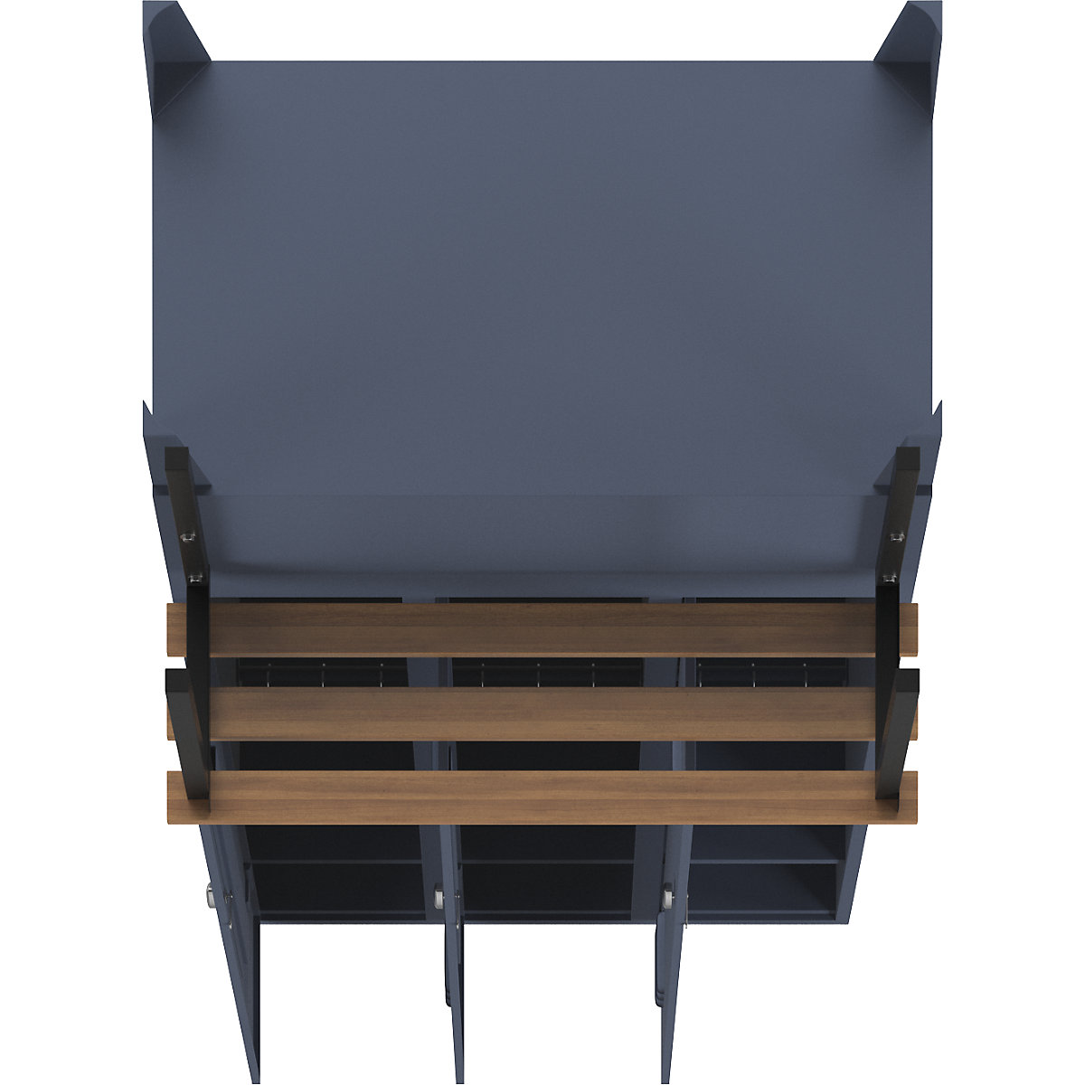 Berlin 2 bench seat clothes locker – Wolf (Product illustration 7)-6