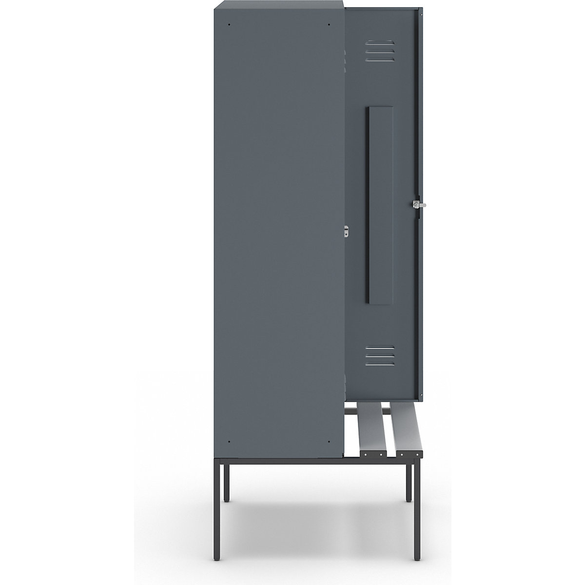 Berlin 2 bench seat clothes locker – Wolf (Product illustration 4)-3