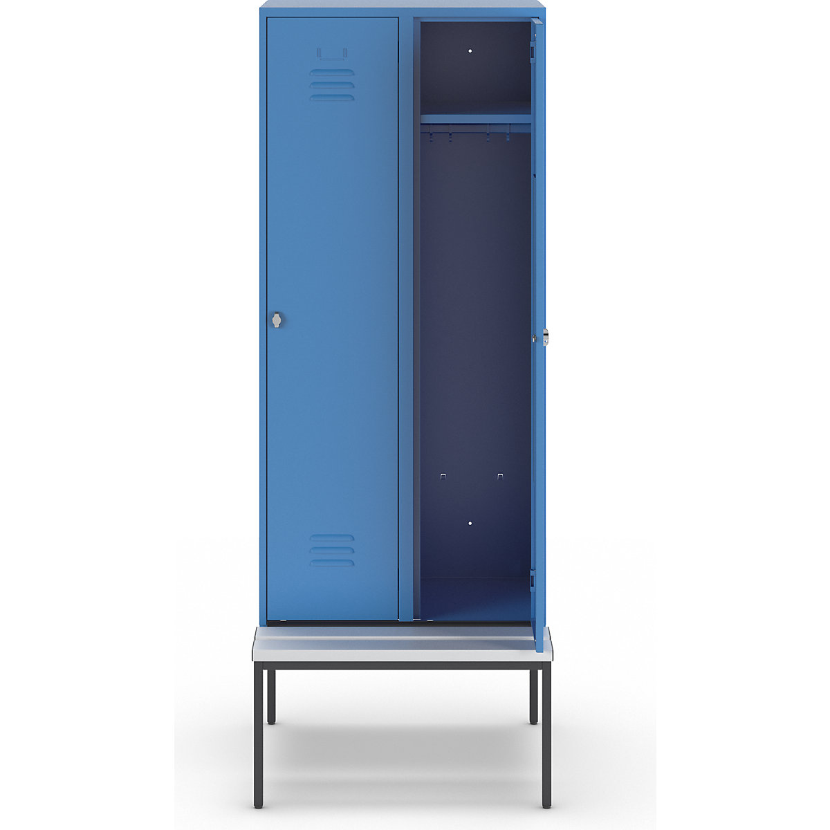 Berlin 2 bench seat clothes locker – Wolf (Product illustration 3)-2