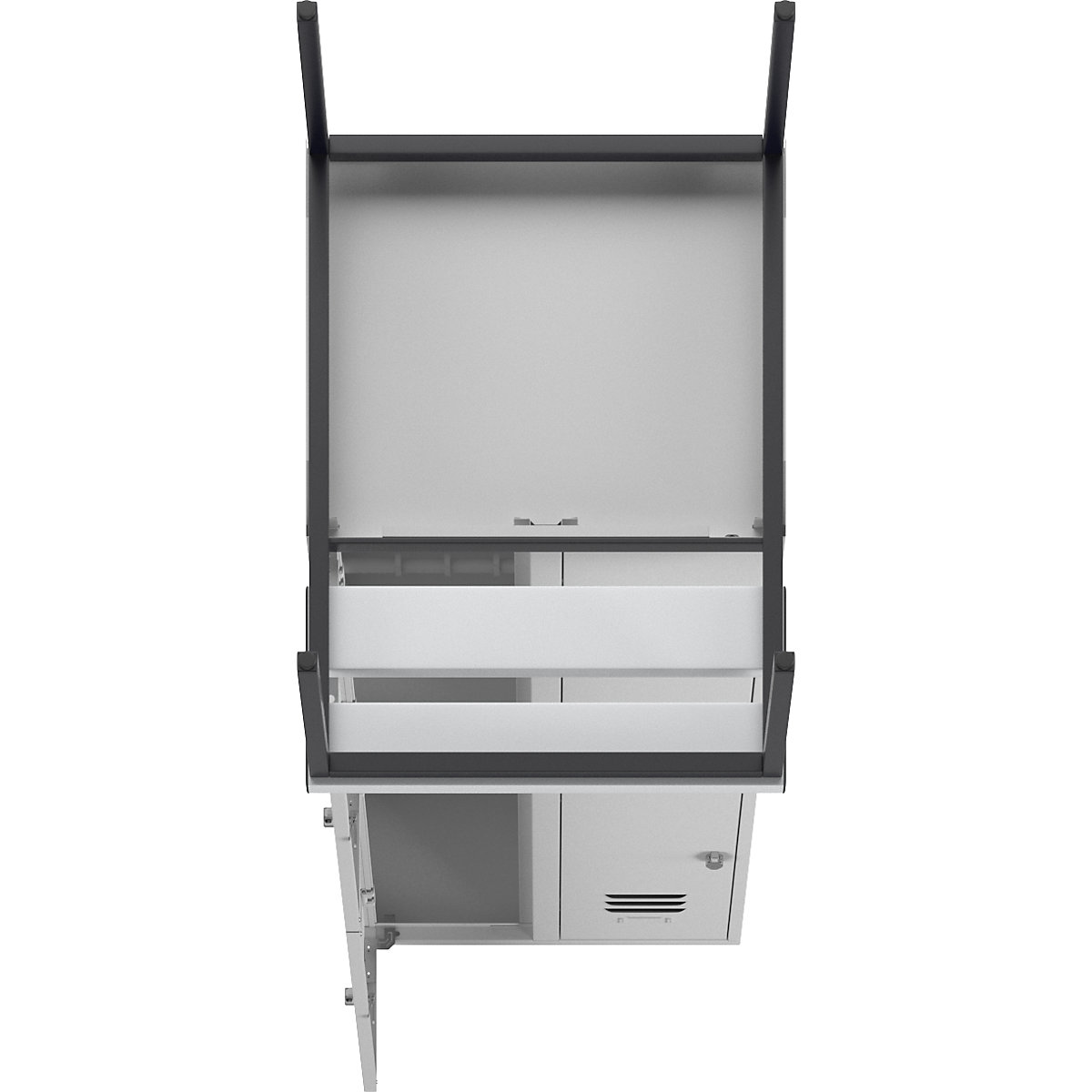 Berlin 2 bench seat double-tier clothes locker – Wolf (Product illustration 7)-6