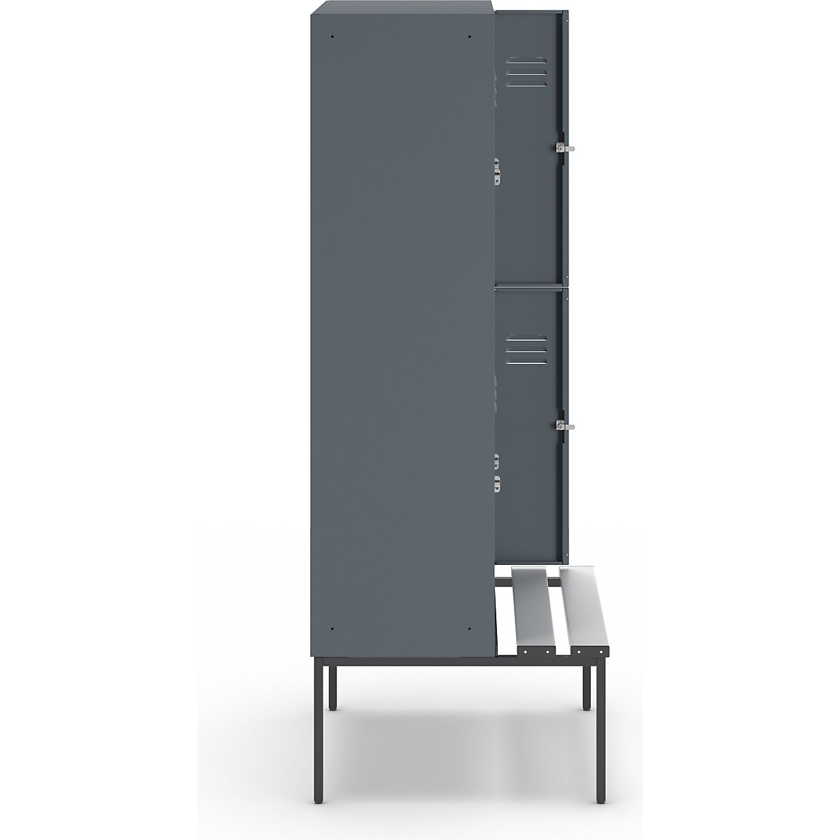Berlin 2 bench seat double-tier clothes locker – Wolf (Product illustration 4)-3
