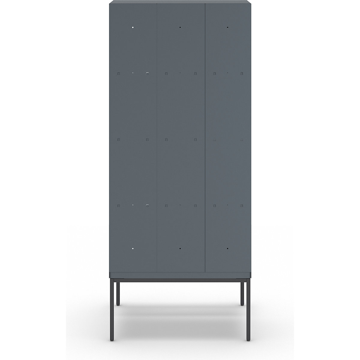 Berlin 2 bench seat double-tier clothes locker – Wolf (Product illustration 5)-4