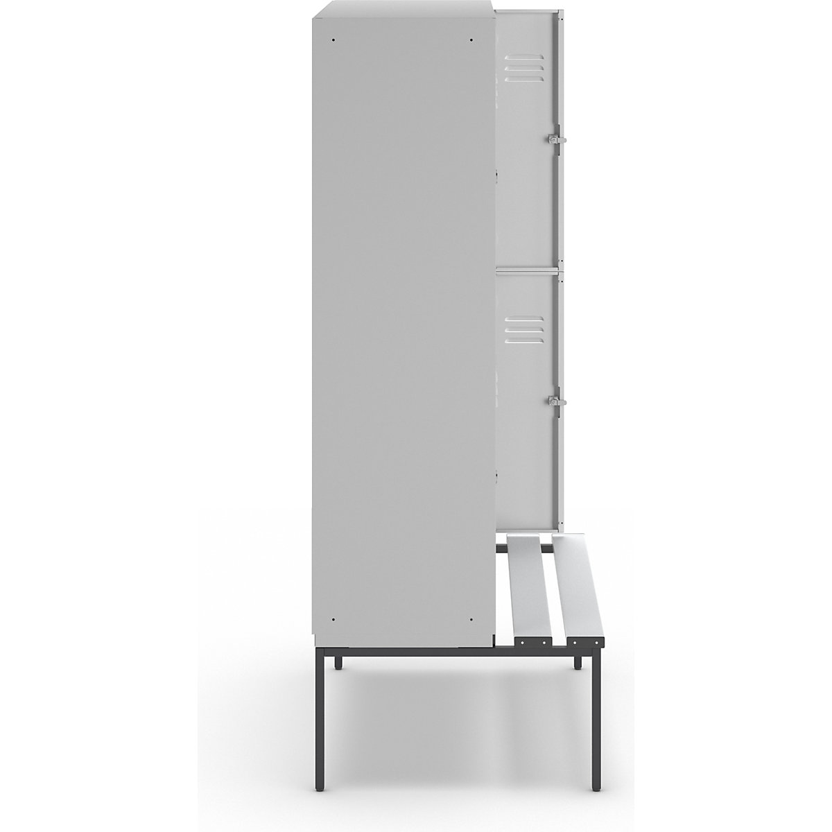 Berlin 2 bench seat double-tier clothes locker – Wolf (Product illustration 4)-3