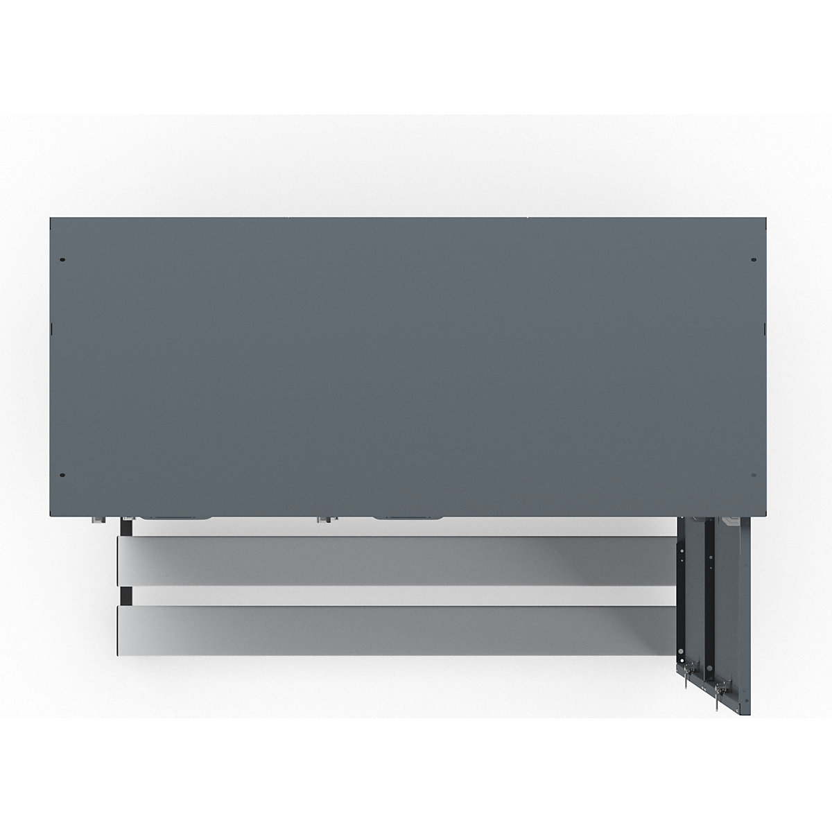 Berlin 2 bench seat double-tier clothes locker – Wolf (Product illustration 6)-5