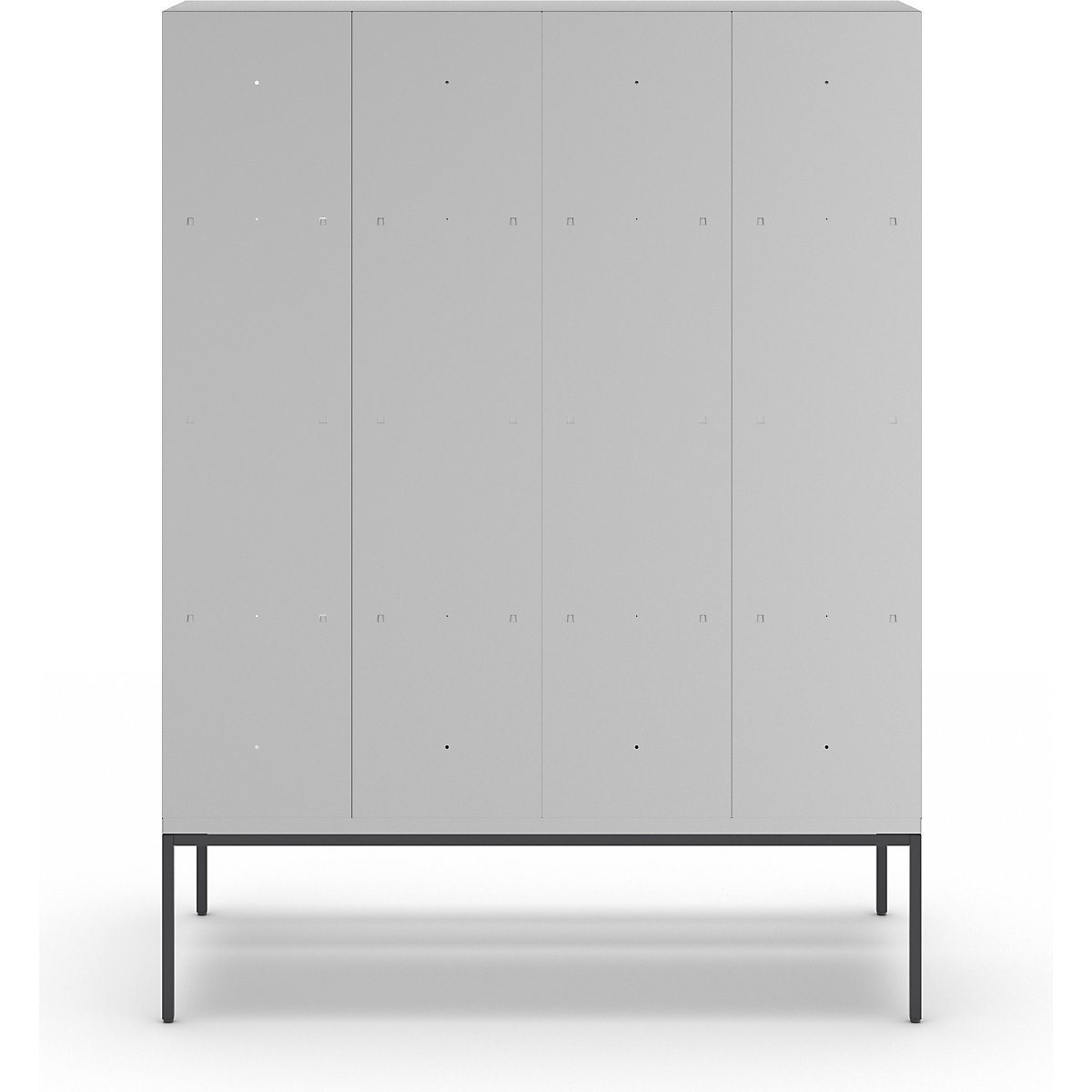 Berlin 2 bench seat double-tier clothes locker – Wolf (Product illustration 5)-4