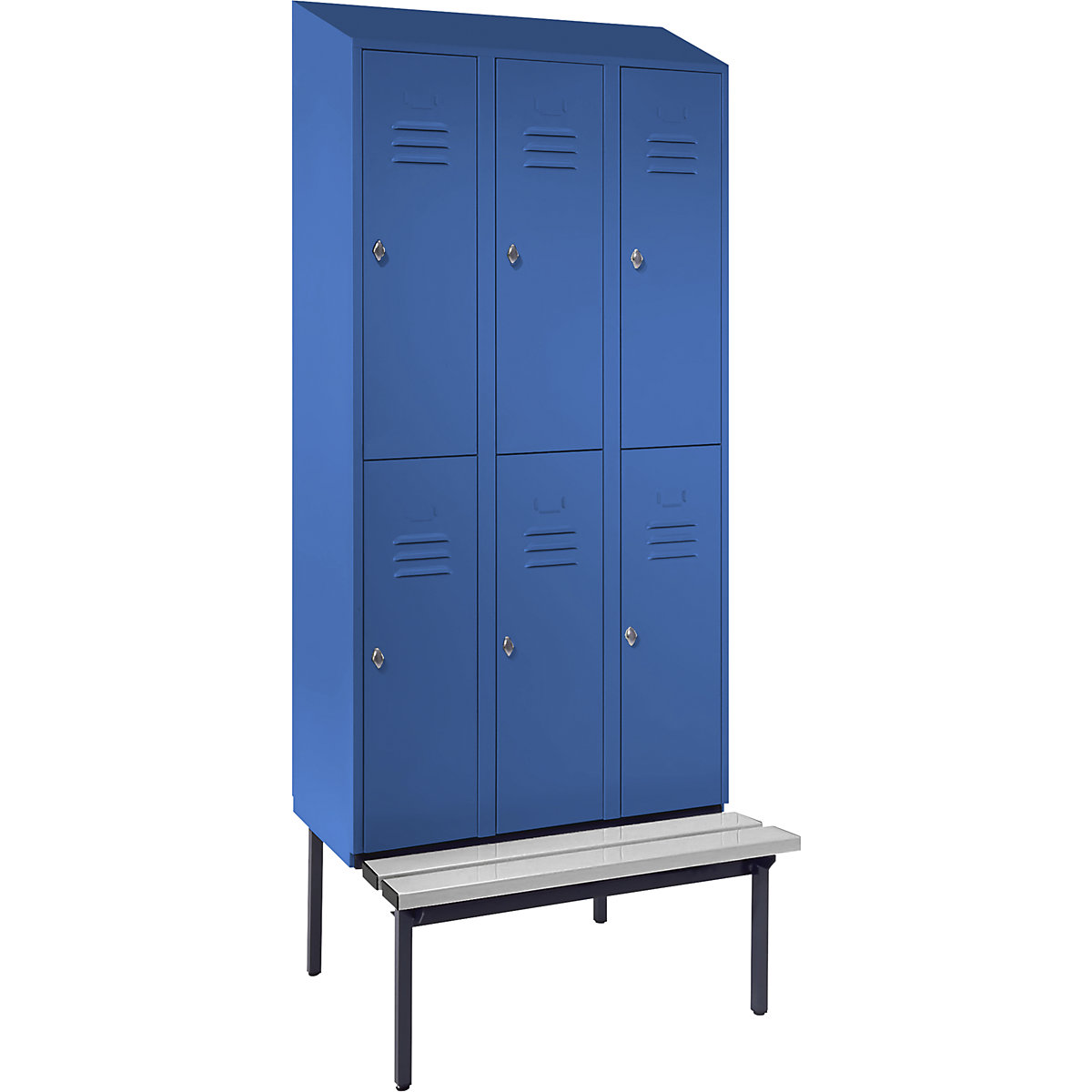 Berlin 2 bench seat double-tier clothes locker – Wolf