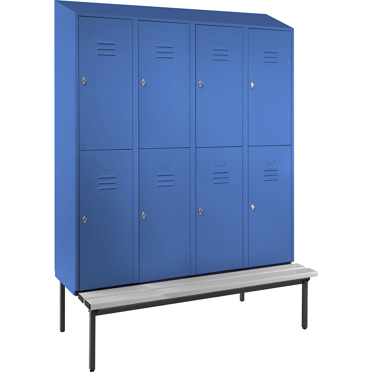 Berlin 2 bench seat double-tier clothes locker – Wolf