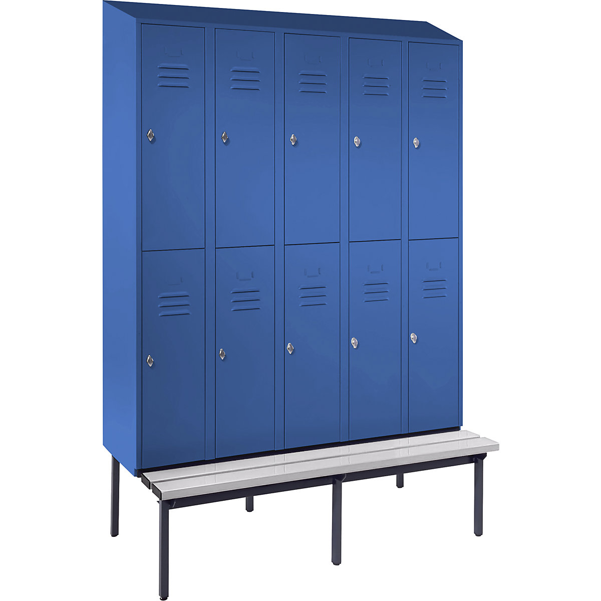 Berlin 2 bench seat double-tier clothes locker – Wolf
