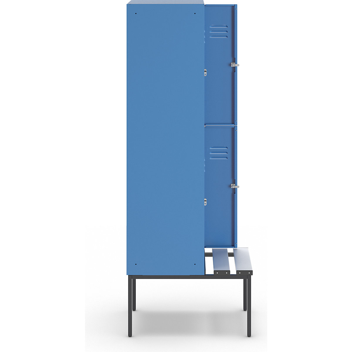 Berlin 2 bench seat double-tier clothes locker – Wolf (Product illustration 4)-3