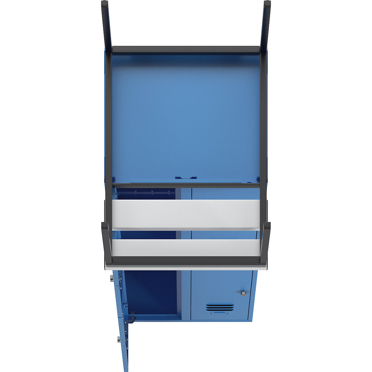 Berlin 2 bench seat double-tier clothes locker – Wolf (Product illustration 7)-6