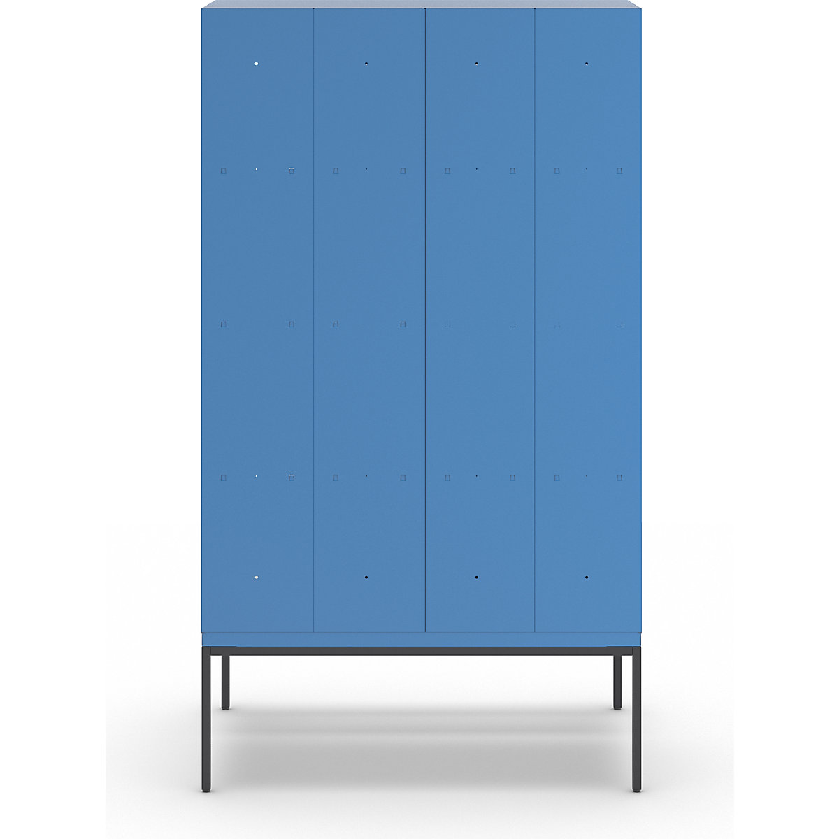 Berlin 2 bench seat double-tier clothes locker – Wolf (Product illustration 5)-4