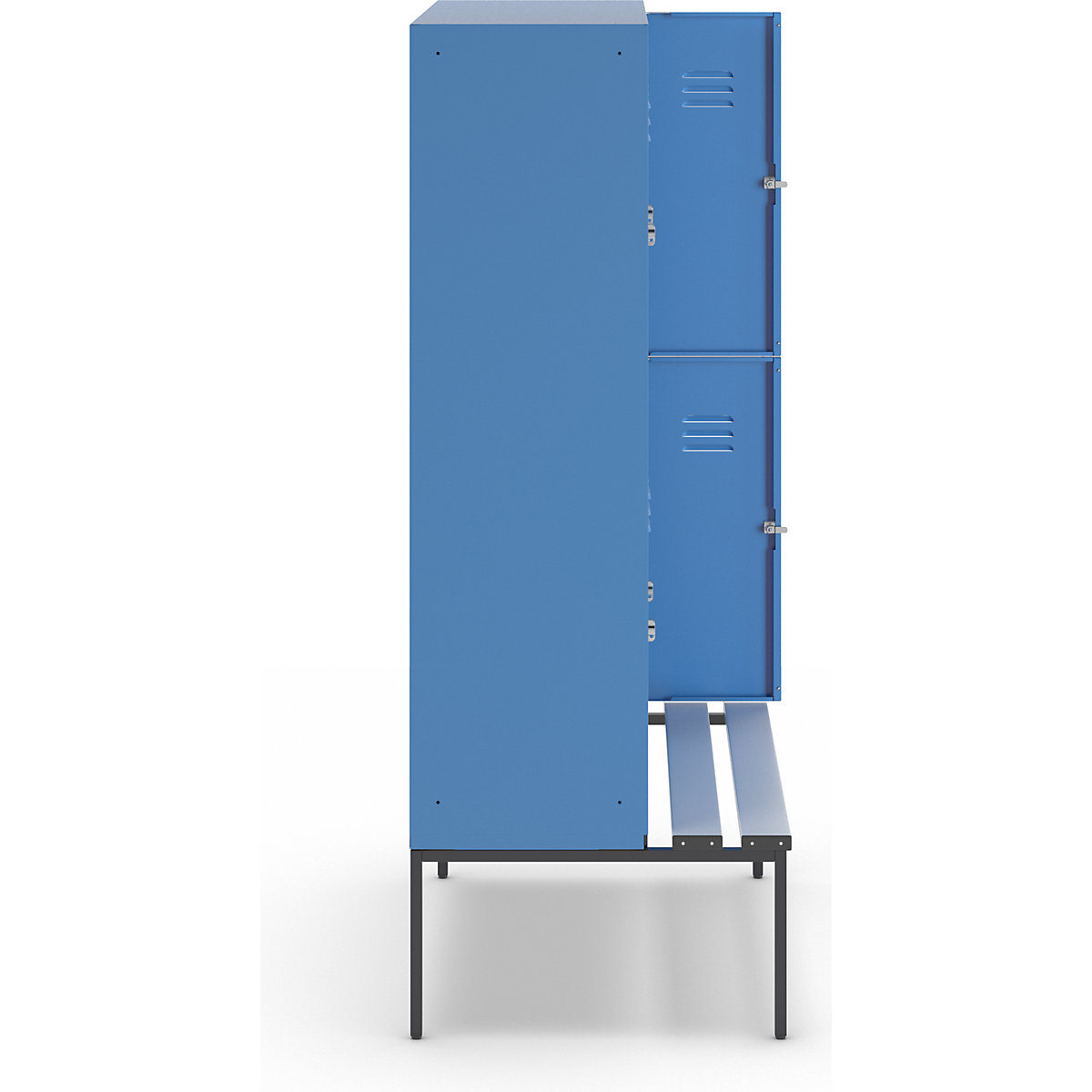 Berlin 2 bench seat double-tier clothes locker – Wolf (Product illustration 4)-3