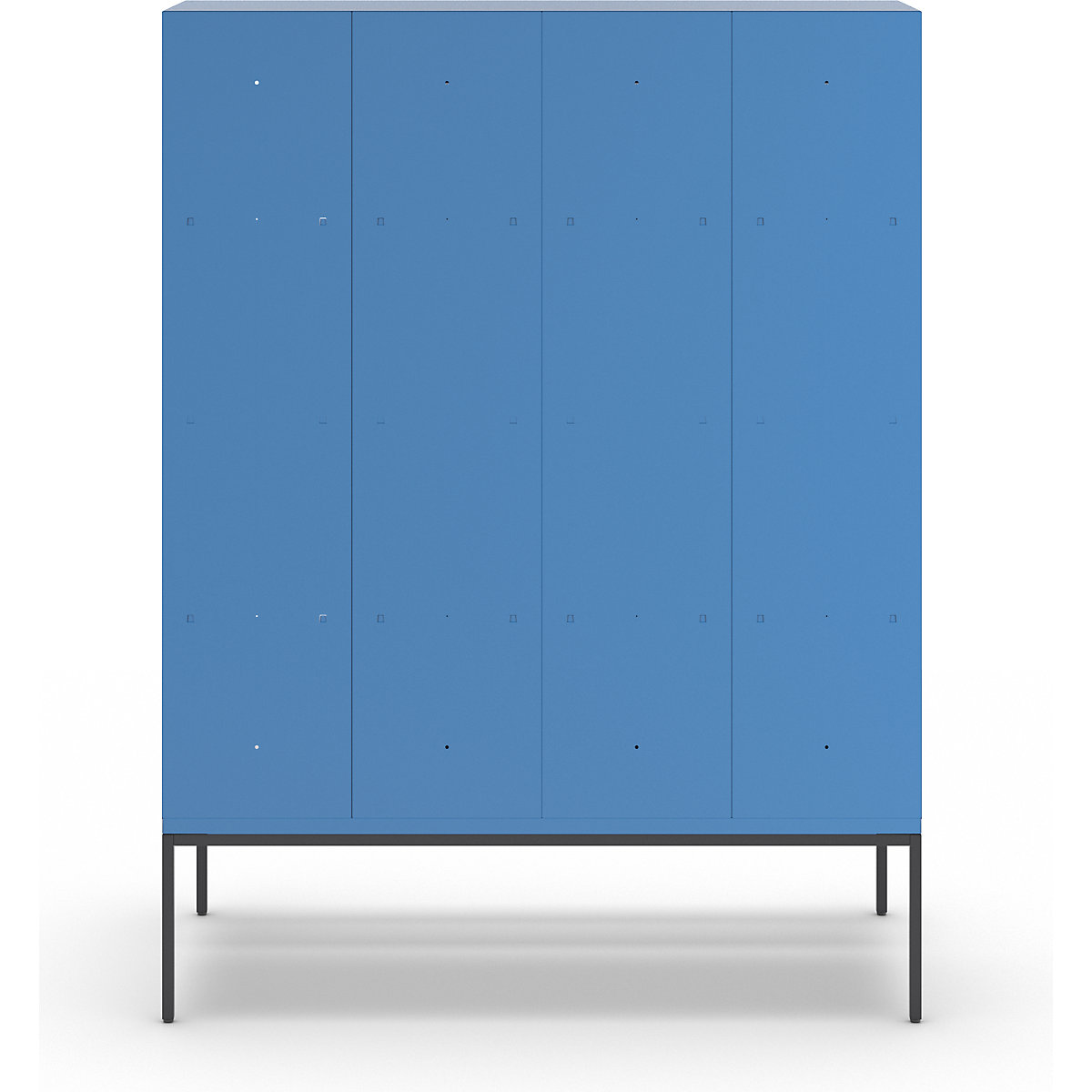 Berlin 2 bench seat double-tier clothes locker – Wolf (Product illustration 5)-4