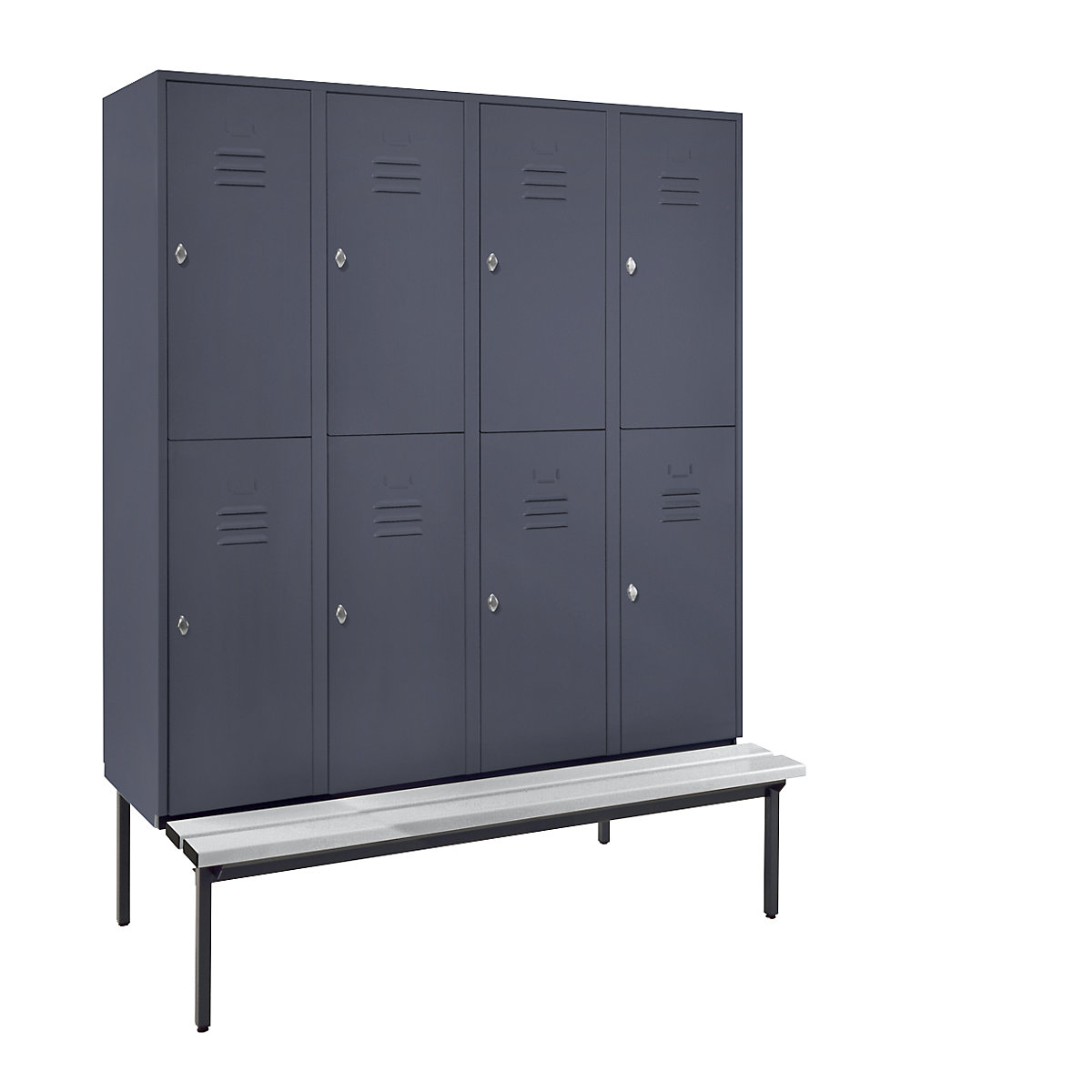 Berlin 2 bench seat double-tier clothes locker – Wolf (Product illustration 9)-8