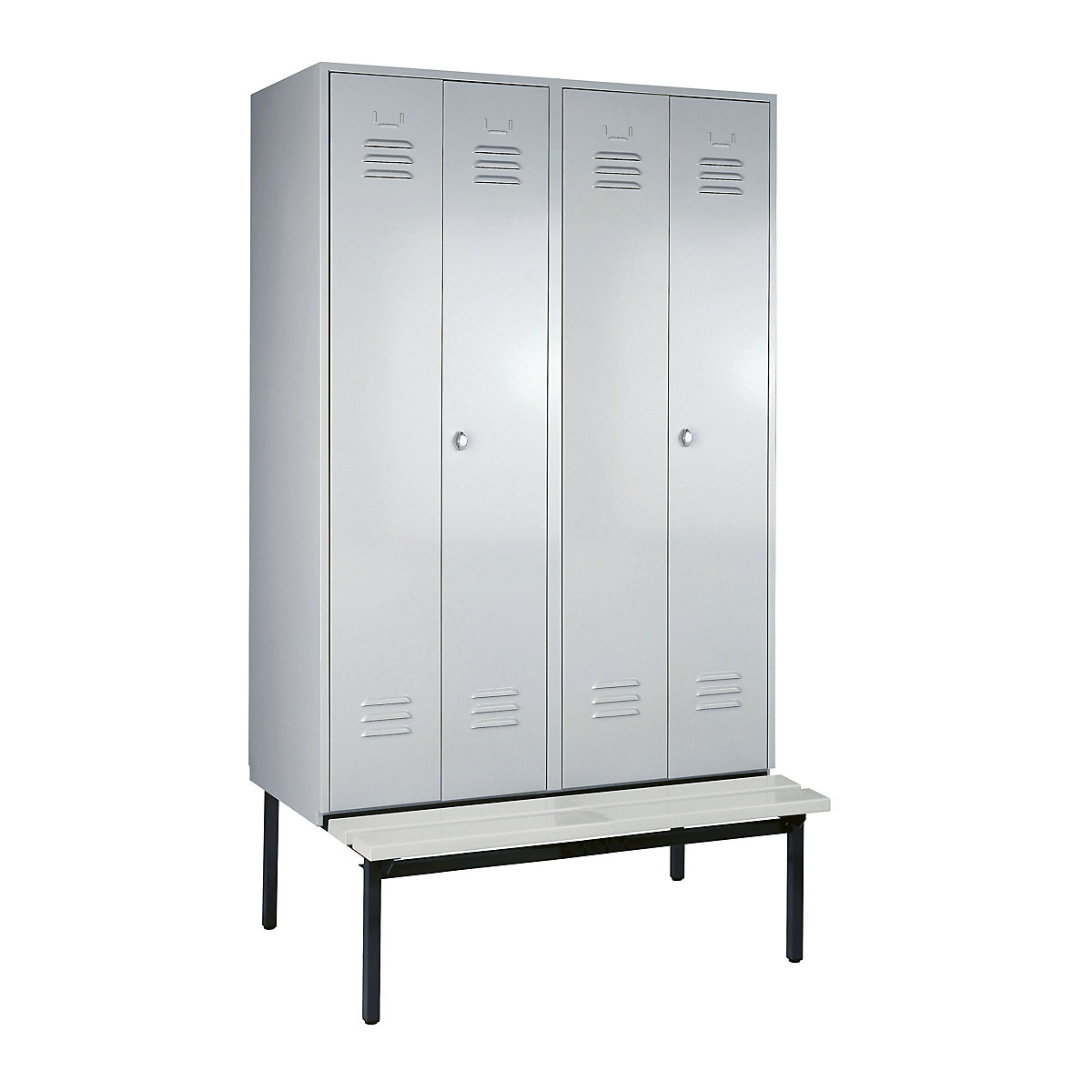 Berlin 2 clean and dirty locker with bench seat – Wolf (Product illustration 2)-1