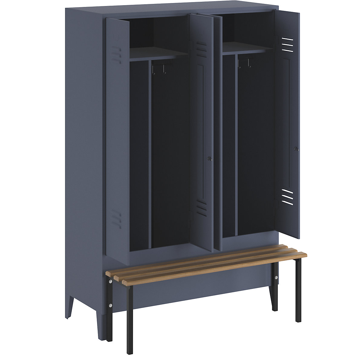 Berlin 2 clean and dirty locker with bench seat - Wolf