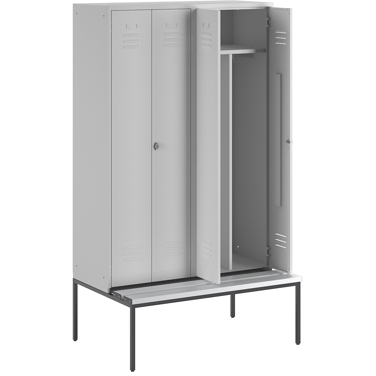 Berlin 2 clean and dirty locker with bench seat – Wolf
