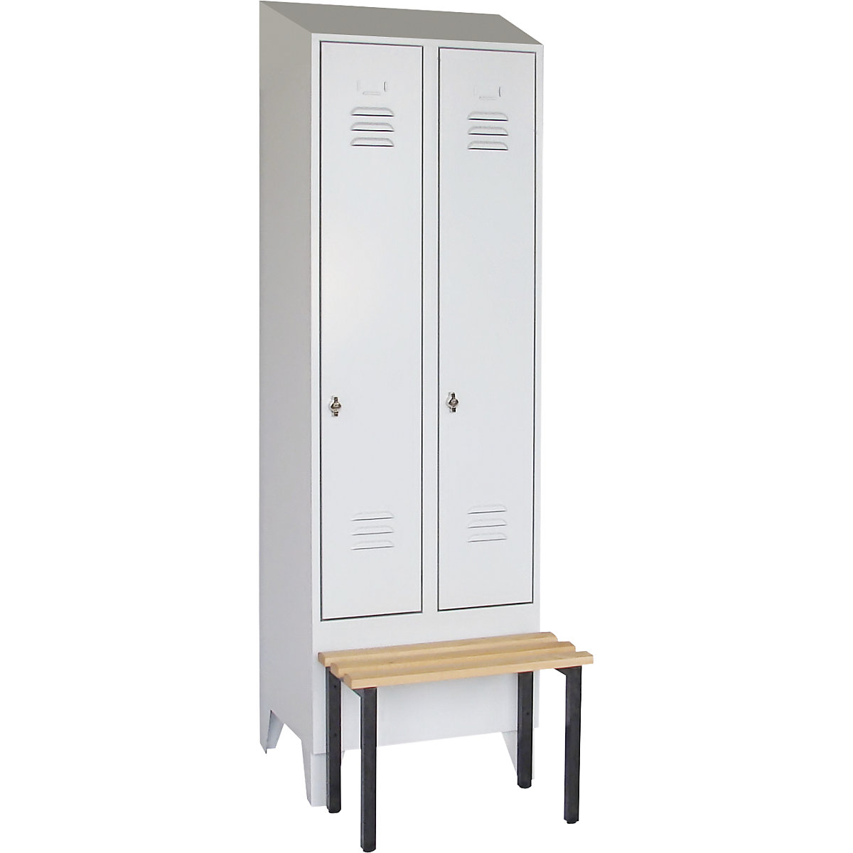 Berlin 2 clothes locker with bench seat - Wolf