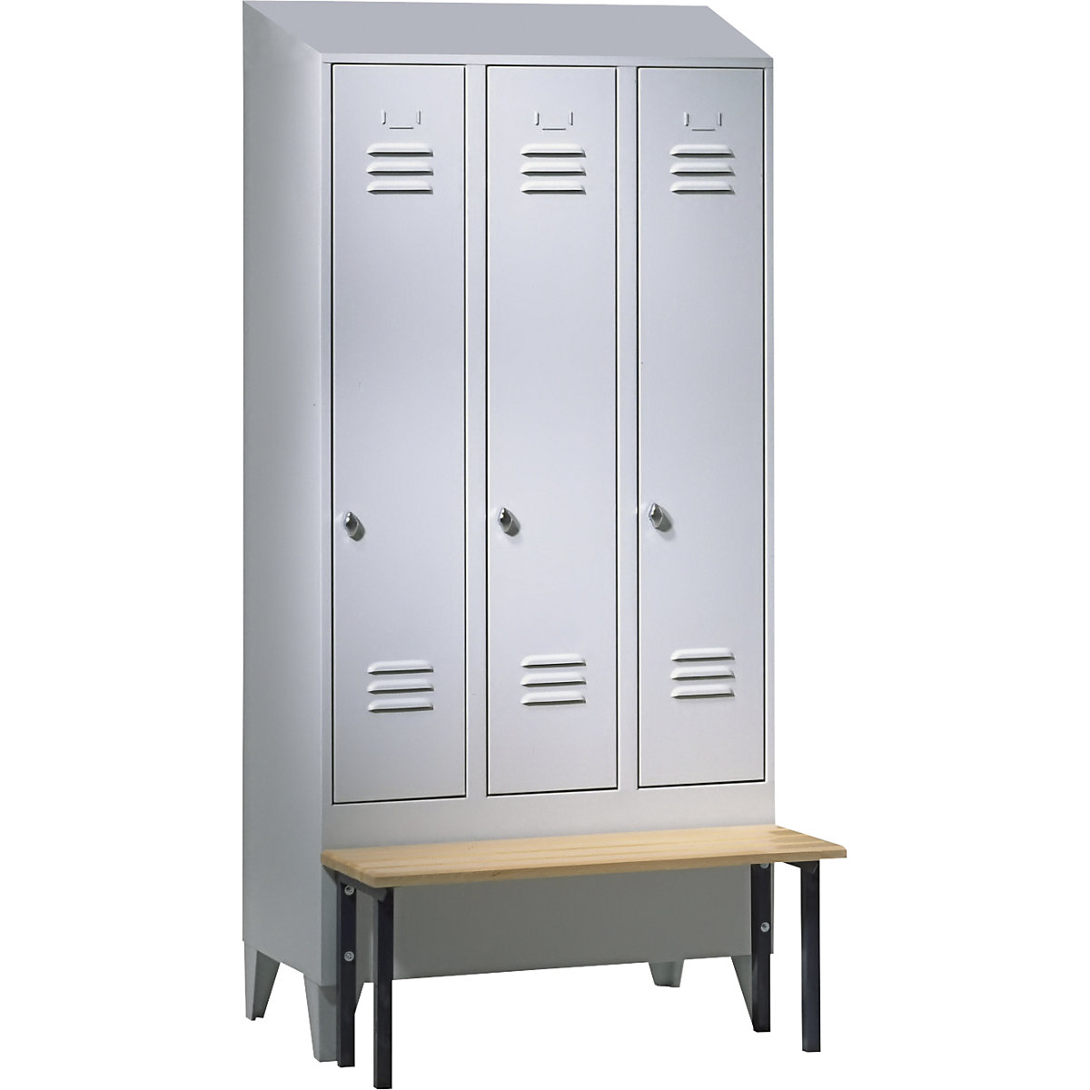 Berlin 2 clothes locker with bench seat - Wolf