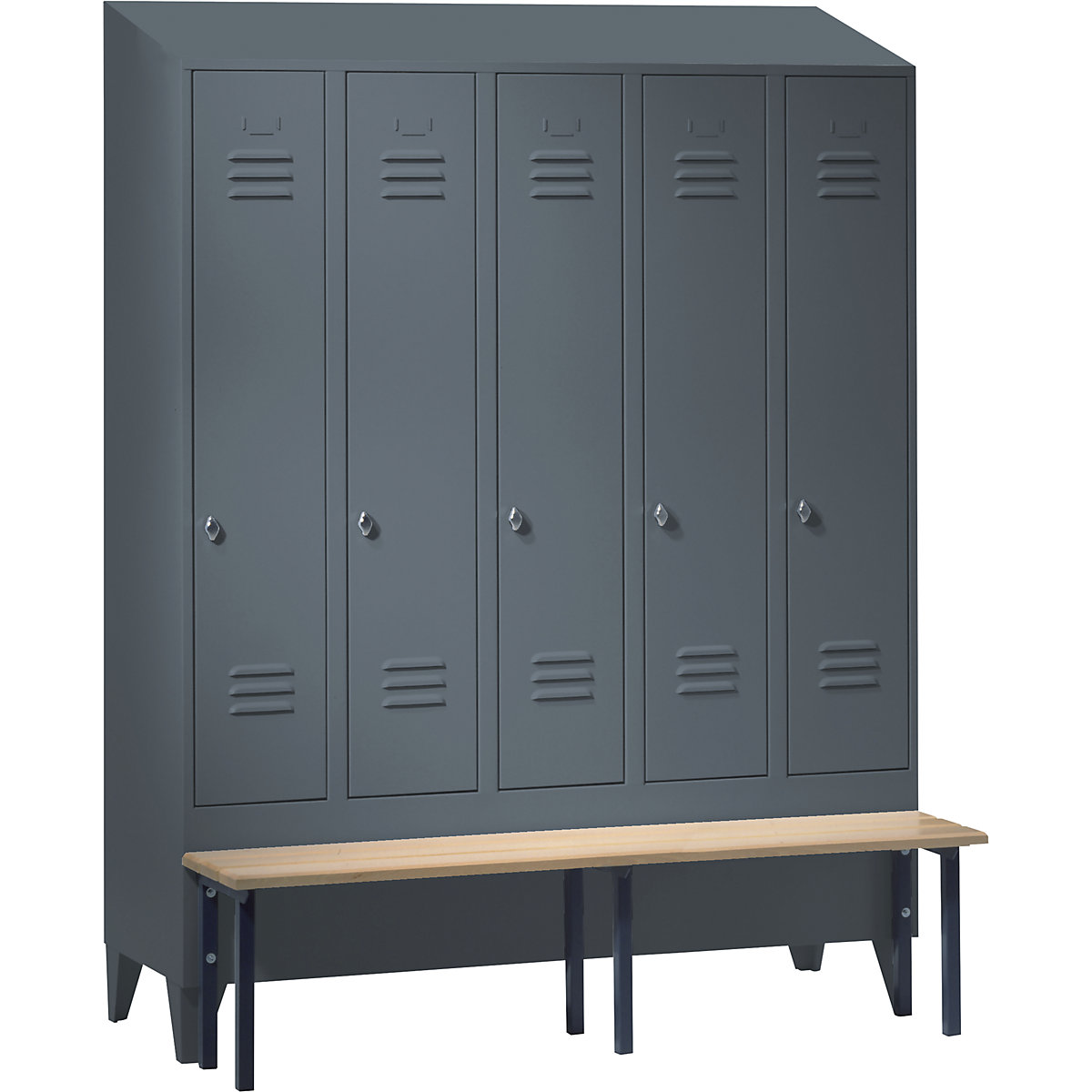 Berlin 2 clothes locker with bench seat - Wolf