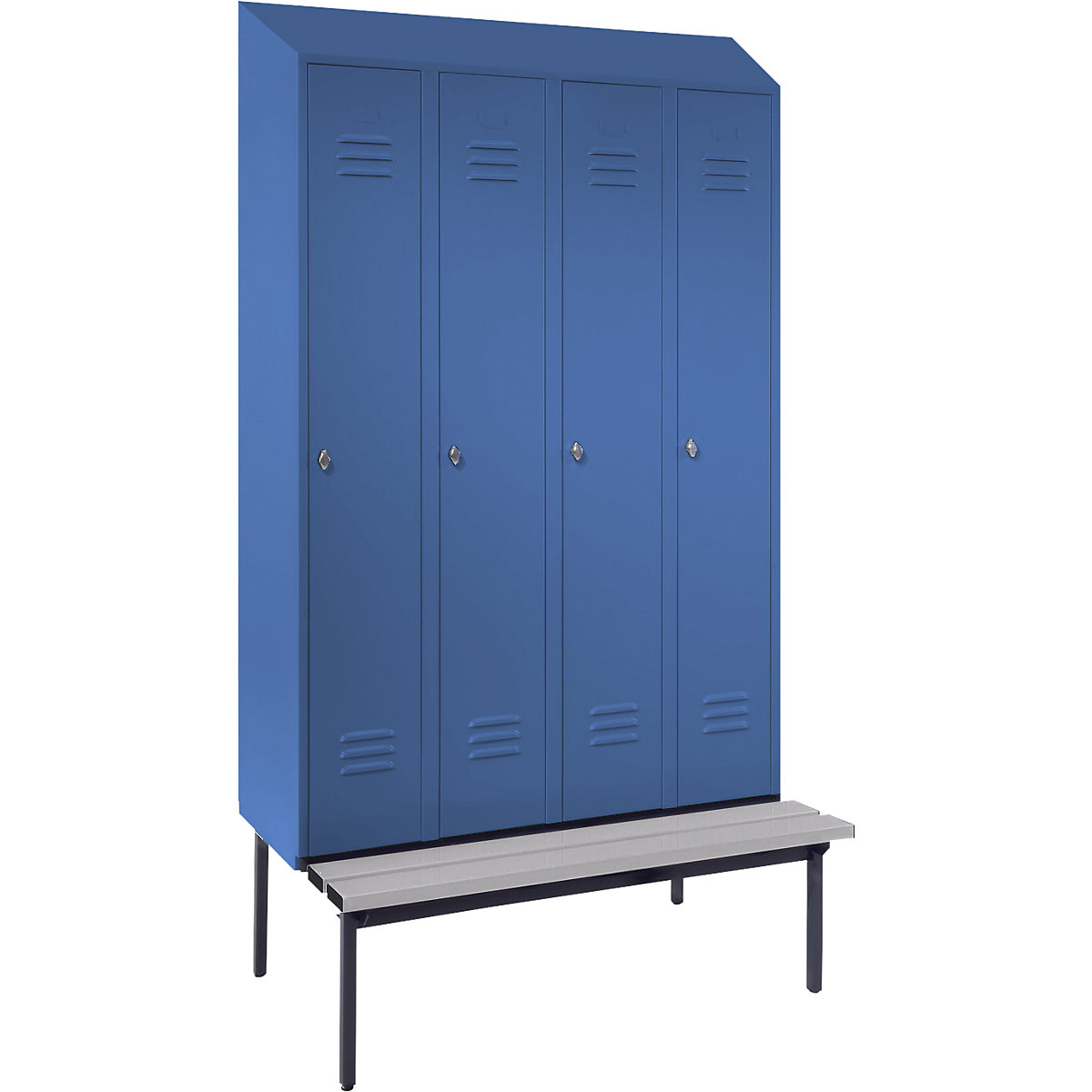 Berlin 2 clothes locker with bench seat - Wolf