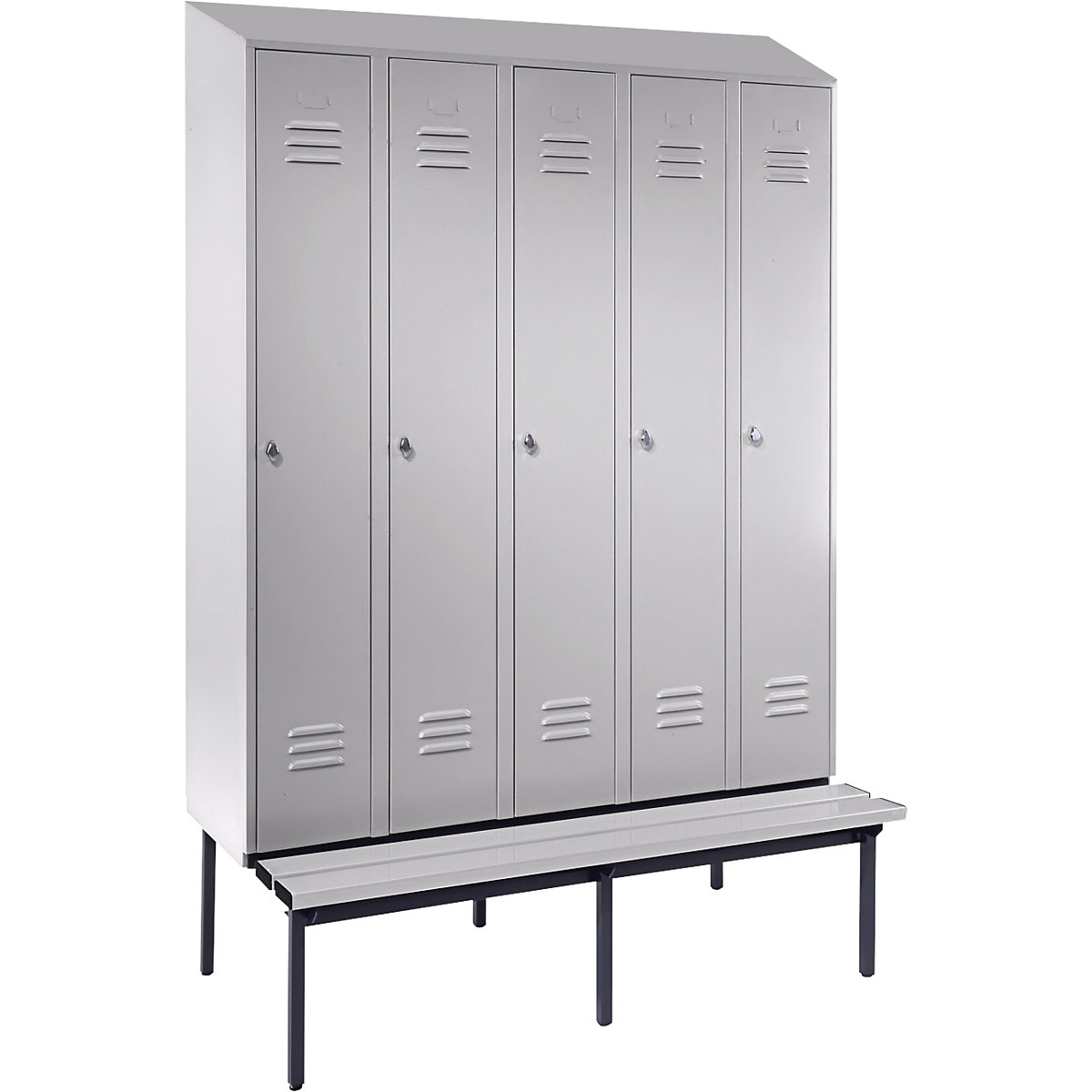 Berlin 2 clothes locker with bench seat - Wolf