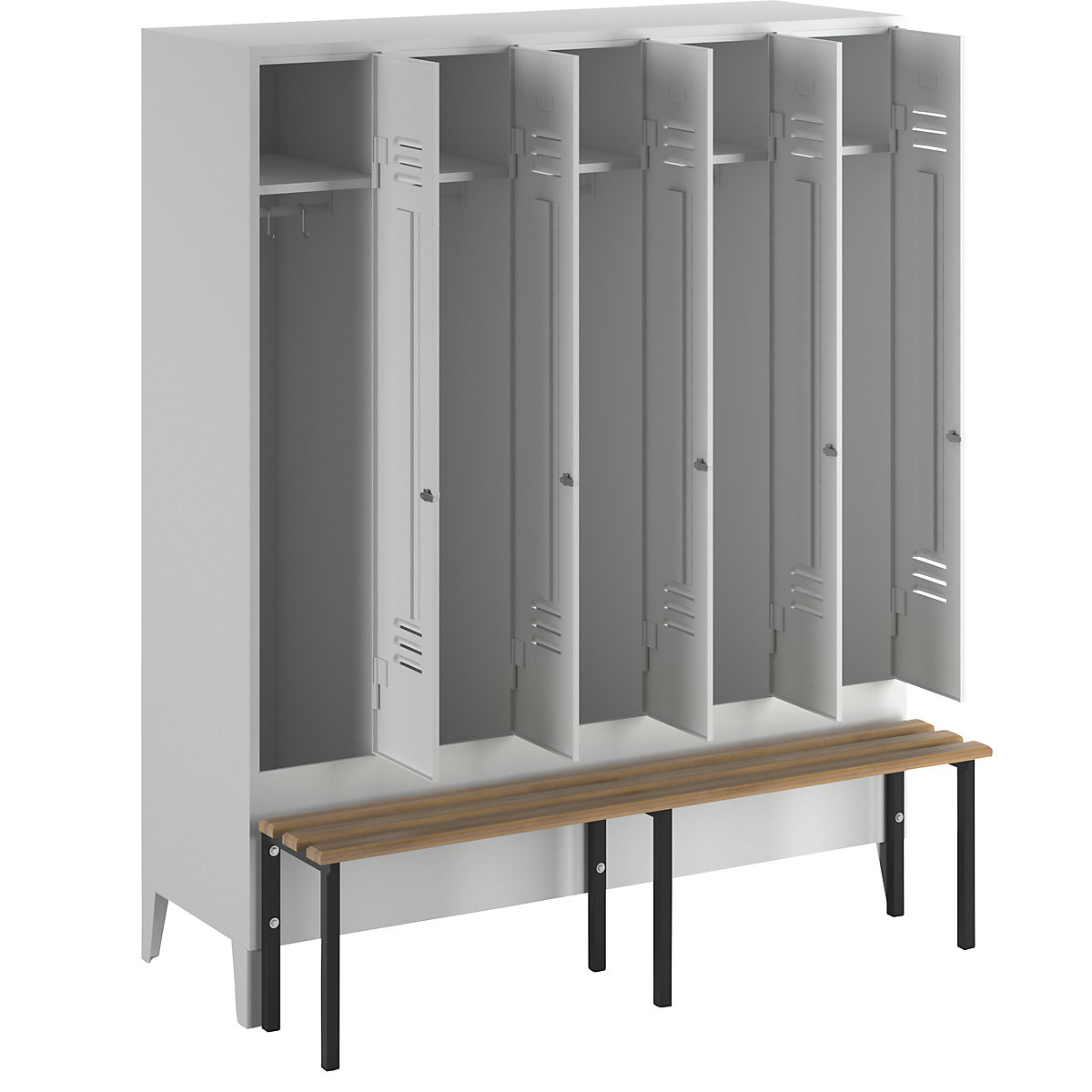 Berlin 2 clothes locker with bench seat – Wolf