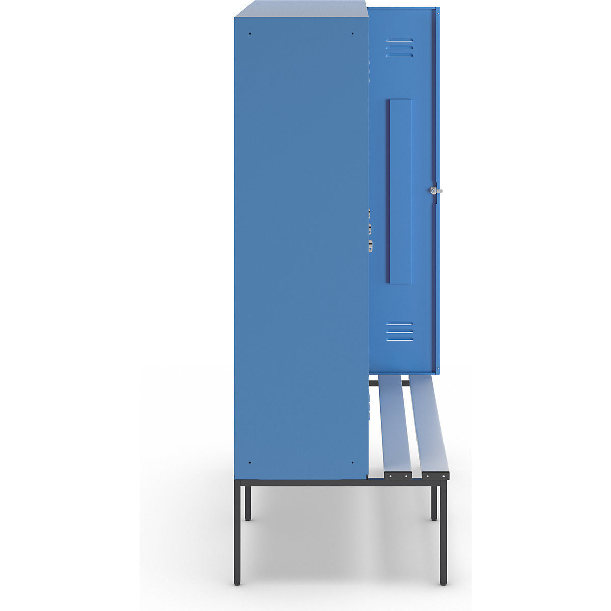 Berlin 2 clothes locker with bench seat – Wolf (Product illustration 4)-3