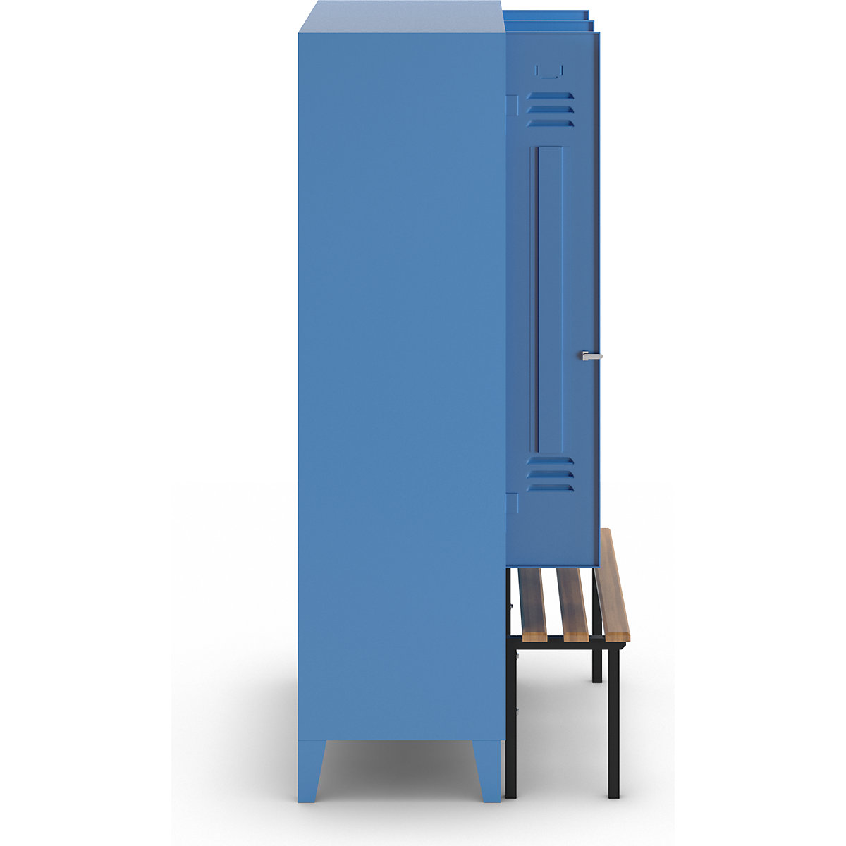 Berlin 2 clothes locker with bench seat – Wolf (Product illustration 4)-3