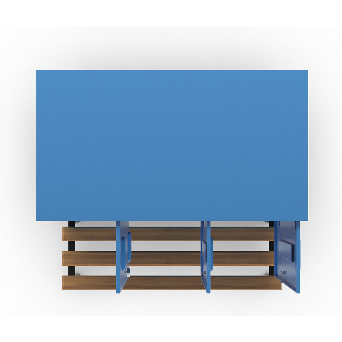 Berlin 2 clothes locker with bench seat – Wolf (Product illustration 6)-5
