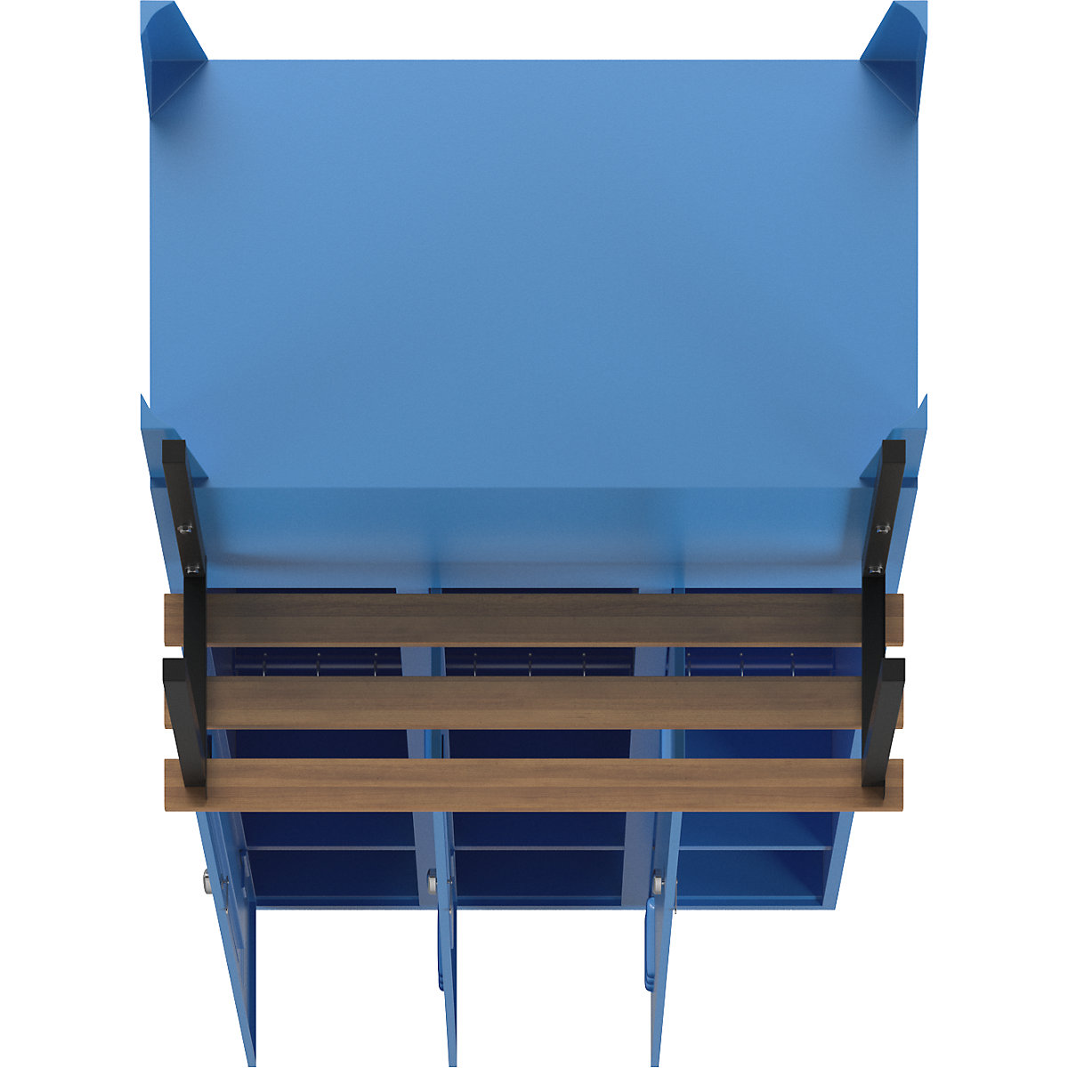 Berlin 2 clothes locker with bench seat – Wolf (Product illustration 7)-6