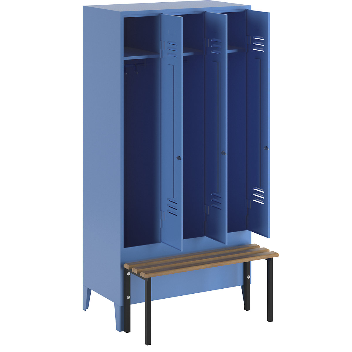 Berlin 2 clothes locker with bench seat – Wolf