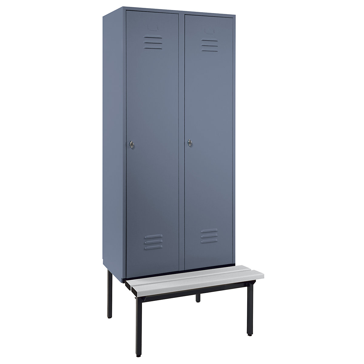Berlin 2 clothes locker with bench seat – Wolf (Product illustration 9)-8