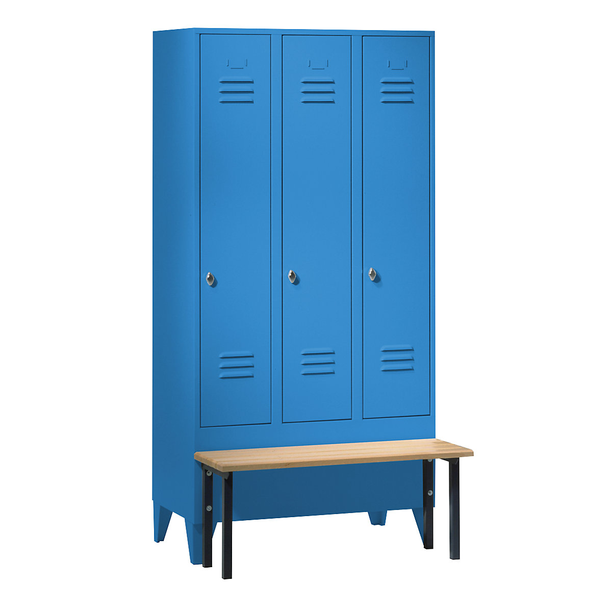Berlin 2 clothes locker with bench seat – Wolf (Product illustration 9)-8