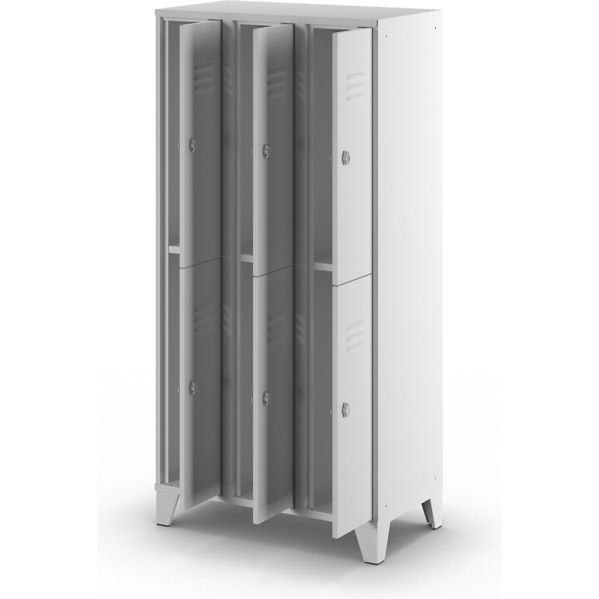 Berlin 2 double deck clothes locker – Wolf (Product illustration 5)-4