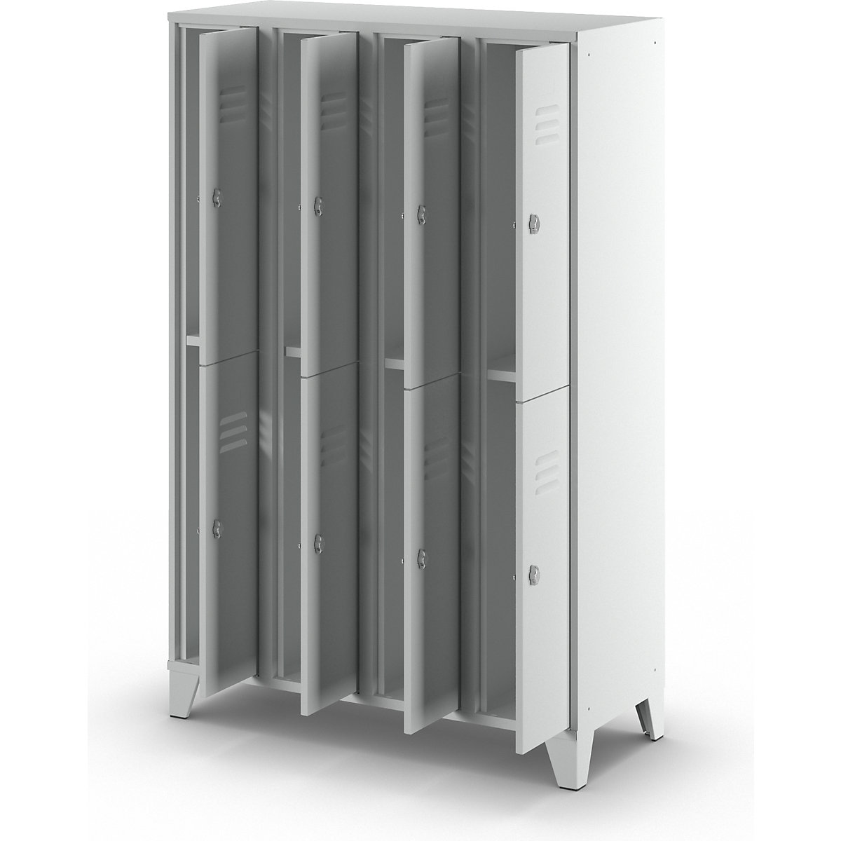 Berlin 2 double deck clothes locker – Wolf (Product illustration 5)-4