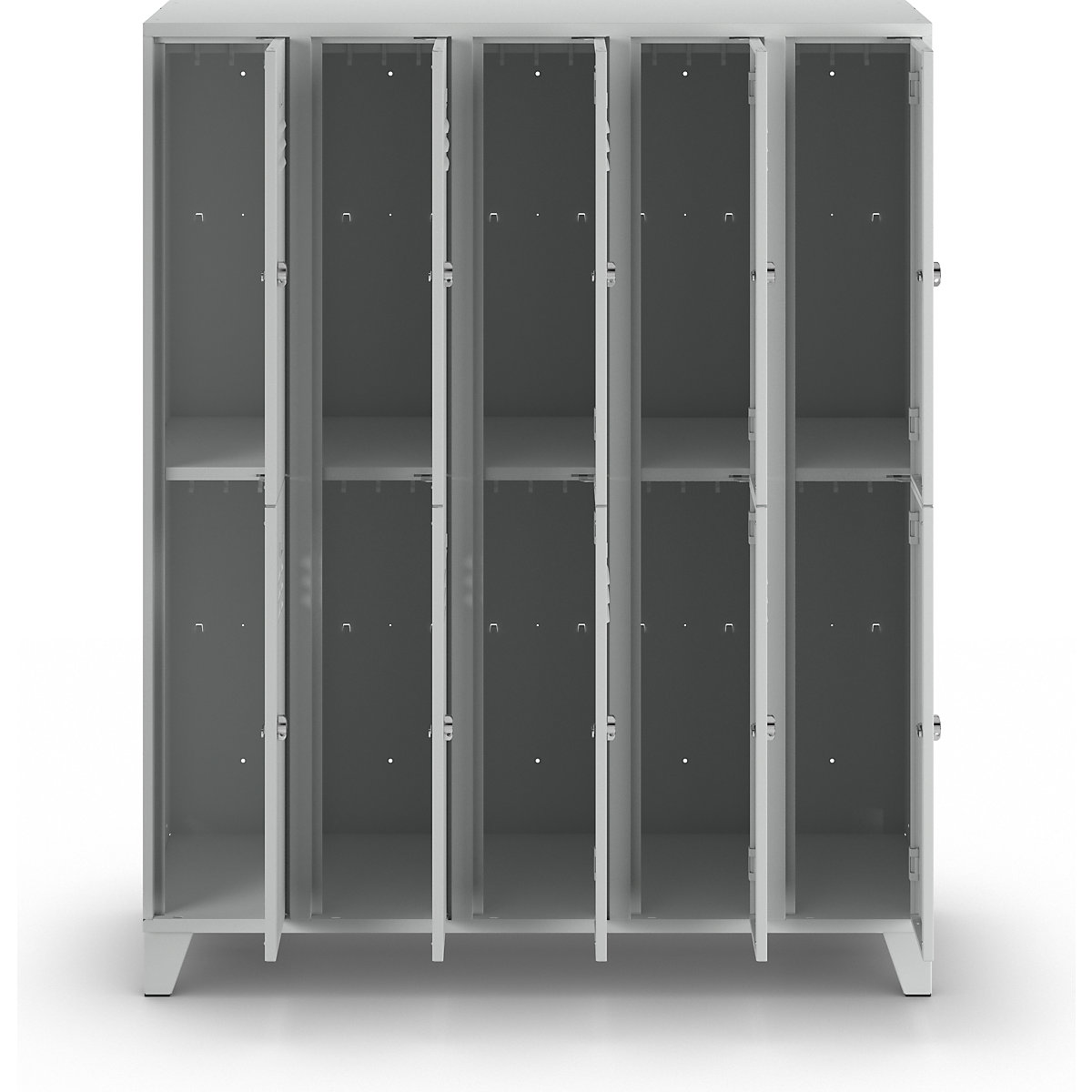 Berlin 2 double deck clothes locker – Wolf (Product illustration 5)-4