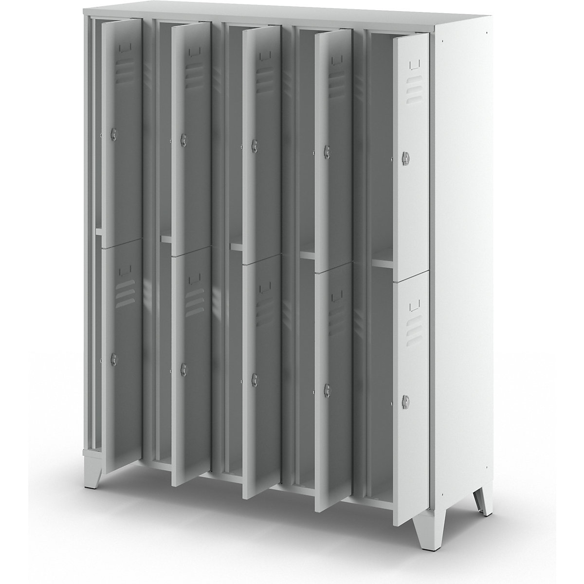 Berlin 2 double deck clothes locker – Wolf (Product illustration 6)-5