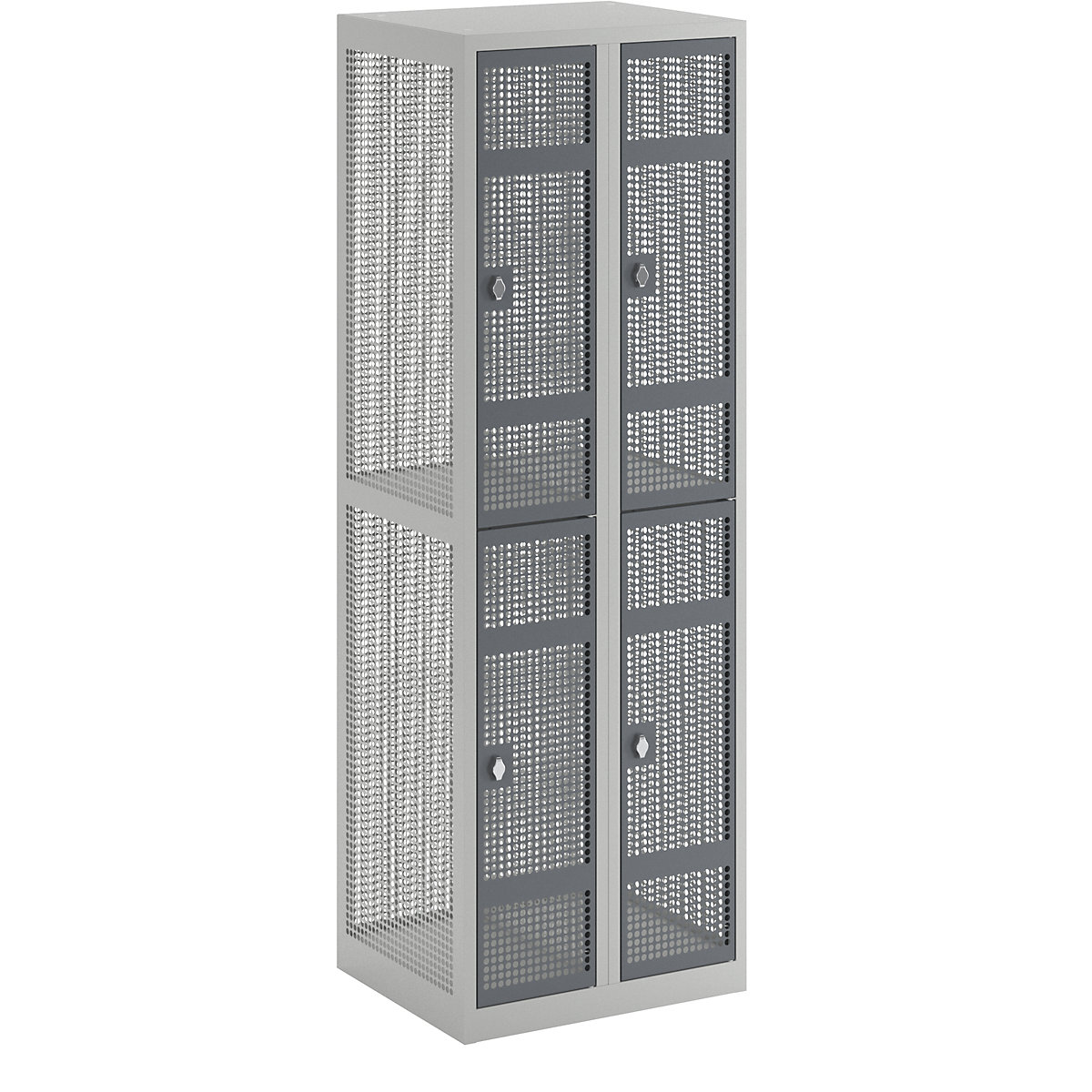 Double deck perforated sheet steel locker – eurokraft pro